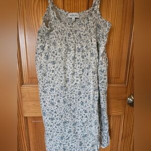 Floral Blue and White Dress